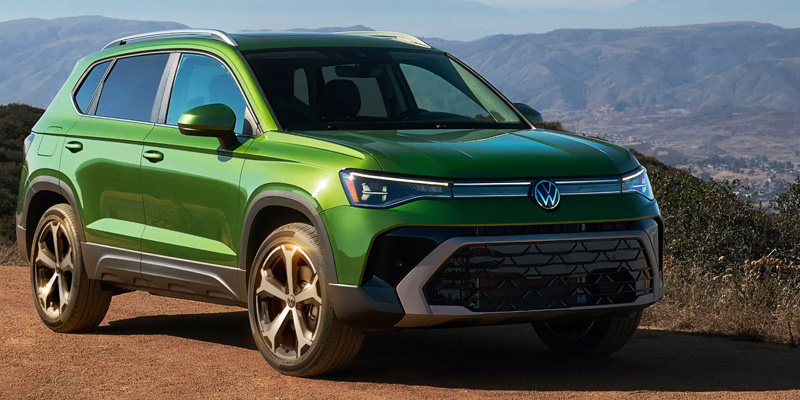 2026 Volkswagen Taos driving in Wyoming snow